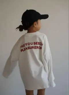chaisystyle ロゴオーバー　ロンtee 白