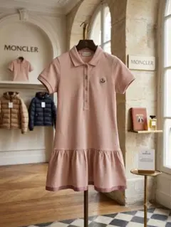 値引き！MONCLER ポロワンピース ピンクベージュ6Aのサムネイル