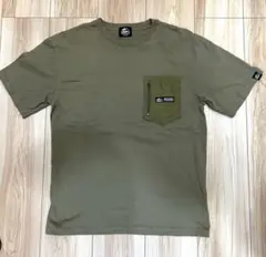 サイズM☆CAMP7 Tシャツ メンズ　カーキ色 珍しい　胸ポケット