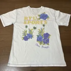 RYU SPORTS 半袖 Tシャツ ホワイト ハイビスカス柄のサムネイル