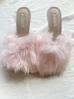 ピンクフェイクファーサンダル⭐︎ピンヒール