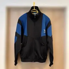 極美品 adidas ジャージジャケット ブラック/ブルー Mサイズ