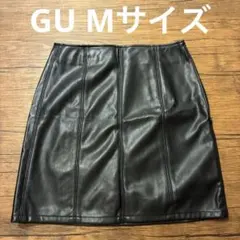 GU フェイクレザーミニスカート Mサイズ ブラック