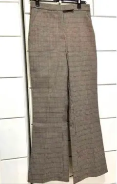 ZARA ブラウン　チェックパンツ