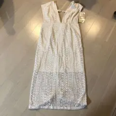 ホワイト レース ジャンスカ　L