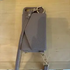 ピンクグレー iPhoneSE2用ハードケース カードポケット付き