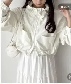 ナイスクラップ　フード　マウンテンパーカー ホワイト