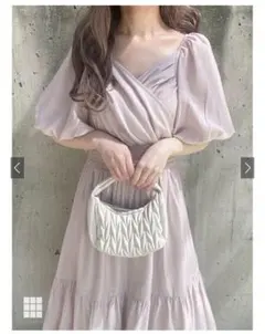 値下げ‼️未使用 GRL カシュクールバルーンスリーブティアードワンピース F❣️