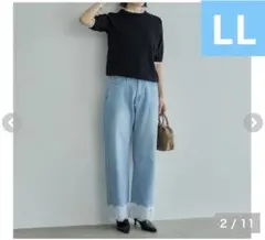 しまむら 田中里奈 mysa 裾レースデニムパンツ LLサイズ