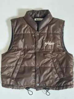 ベビーベスト　中綿ベスト ブラウン　スナップボタン　95cm