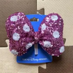 ディズニー　ミニーリボンヘアポニー　ヘアゴム　スパンコール