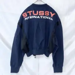 STUSSY INTERNATIONAL ジップブルゾン ネイビー Mサイズ