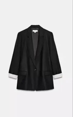 zara リネンロールアップスリーブブレザー