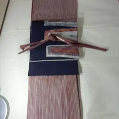 正絹袷着物（紬)　名古屋帯（縮緬)　帯締め（平組紐)3点まとめ売り