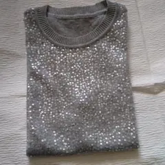 ニット、スパンコール、袖なし、サイズ40