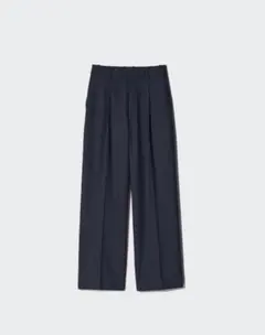 UNIQLO タックワイドパンツ 品番:483133 NAVY
