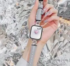 ラスト1点【新品】Apple Watch バンドのみライトグレーのキラキラハート
