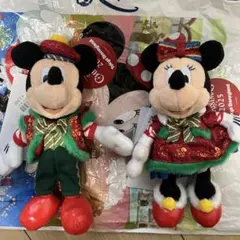 ミッキー・ミニー クリスマスぬいぐるみバッジ 2025
