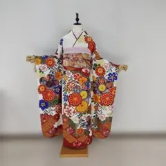 正絹お振袖　8点フルセット　白　古典モダン　LL～トールサイズ　美品のサムネイル