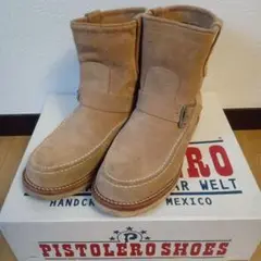 PISTOLERO SHOES ベージュ スエード ワークブーツ　サイズ7
