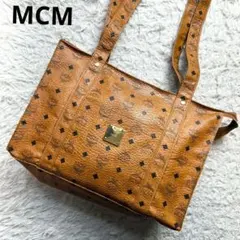 MCM ヴィセトスモノグラム柄 レザー トートバッグ ブラウン - メルカリ