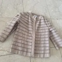 ARMANI COLLEZIONI ノーカラーレザージャケット ベージュのサムネイル