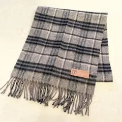 Valentino Rudy チェック柄マフラー グレーリバーシブル 美品