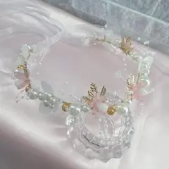 入学式 花冠 ヘッドドレス パール 卒業式 発表会 結婚式 髪飾り カチューシャ