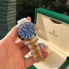 ROLEX 自動巻き時計 青色文字盤