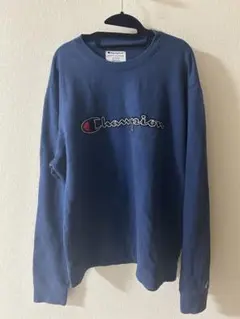 Champion スウェット トレーナー XL ネイビー ロゴ入り