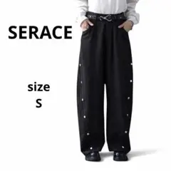 SERACE ワイドドレープTRスタッズカーブスラックス　Y2Kのサムネイル