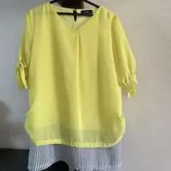 可愛い♪チュニック　イエロー　ストライプ　Ｍ〜Lサイズ