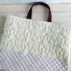 レッスンバッグ　#716　　くまさんキルト　通園バック　ハンドメイド