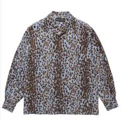 ワコマリア レオパード柄 オープンカラーシャツ 25FW ブルー XL