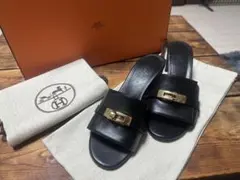 HERMES ケリー サンダル ブラック 35のサムネイル