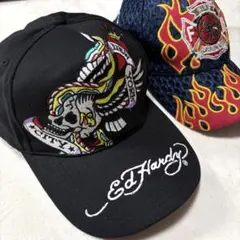 ED HARDY スカル刺繍 キャップ ブラック ラインストーン - メルカリ