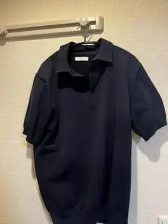 ORIHICA ニットポロシャツ 半袖　ネイビー　Mサイズ