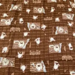 サンリオ ポチャッコ/ぽちゃっこ Wガーゼ生地/板チョコ柄105×55cm茶色