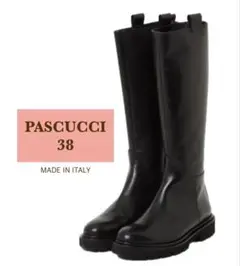 未使用☆PASCUCCI☆ タンクソール バックジップ ロングブーツ 38