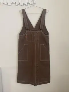 179/WG Iラインミドル丈ジャンスカ　フレンチワーク古着　サロペット