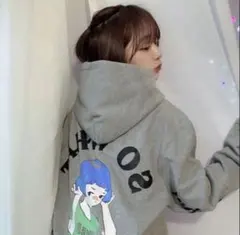 overprint グレー パーカー なえなの