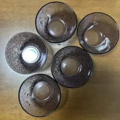 デザートボウル 5個セット 透明紫色
