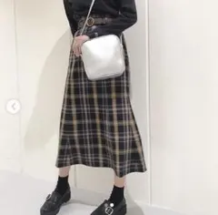 Heather  チェックセミフレアロングスカート