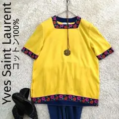 Yves Saint Laurent　スクエアネックコットン100%サマーニットのサムネイル