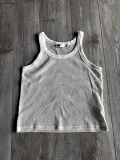MOUSSY ショート丈　メッシュタンクトップ　ホワイト フリーサイズ