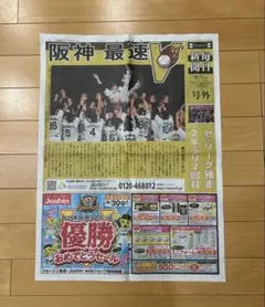 阪神タイガース リーグ優勝 最速V 毎日新聞 号外 2025年9月7日
