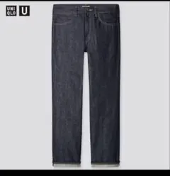 未洗いユニクロu UNIQLOU セルビッジレギュラーフィットジーンズ30