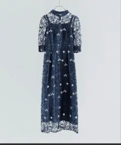アンティーク刺繍レースワンピースパーティードレス