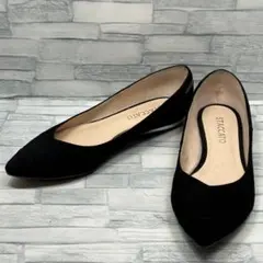 【極美品】staccato　パンプス　フラット　ブラック　シルバーヒール　ジップのサムネイル