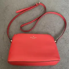 Kate Spade 赤 ショルダーバッグ ファスナー紐少し難あり